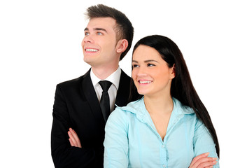 Isolated business couple