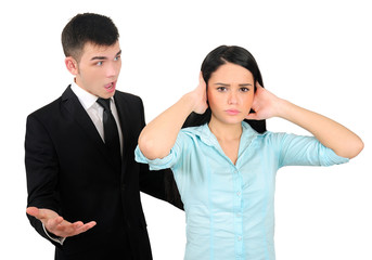 Isolated business couple