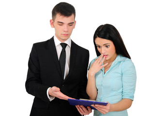 Isolated business couple