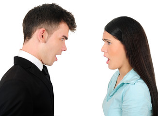 Isolated business couple