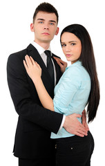 Isolated business couple