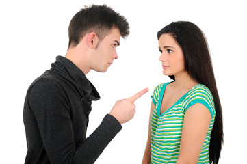 Isolated casual couple