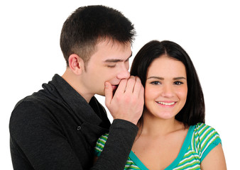 Isolated casual couple