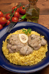 Ossobuco su Risotto allo zafferano