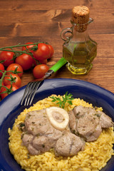Ossobuco su Risotto allo zafferano