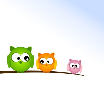 Cute owls - logo