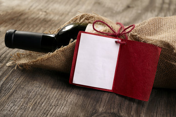 red wine bottle with message - 49881208
