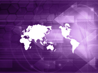 Obraz premium world map technology style..