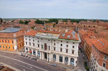 Panoramic view of Ferrara. Emilia-Romagna. Italy.