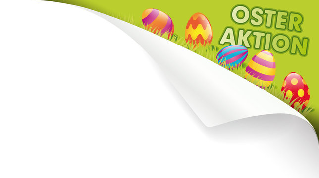 Ecke Papier Osteraktion mit bunten Eiern