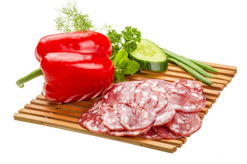 Fresh ripe salami
