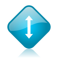 arrows blue square glossy web icon