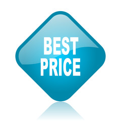 best price blue square glossy web icon