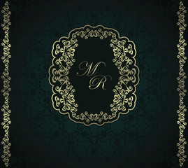 Vintage seamless background with frame