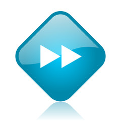 scroll blue square glossy web icon