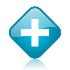 Obraz premium emergency blue square glossy web icon