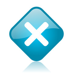 Obraz premium cancel blue square glossy web icon