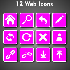 12 Pink Web Icons