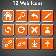12 Orange Web Icons