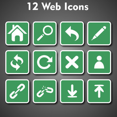 12 Green Web Icons