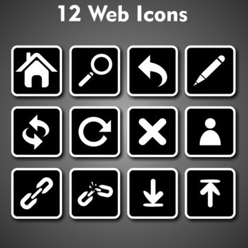 12 Black Web Icons