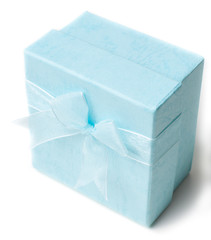 blue gift box isolated