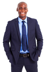 handsome african businessman half length portrait