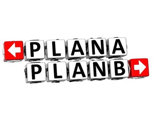 3D Plan A Plan B Button Click Here Block Text
