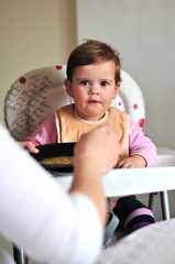 Fototapeta premium baby food, baby eating