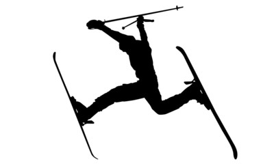 Action skier silhouette