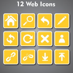 12 Yellow Web Icons