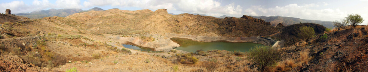 A beautiful mountain scape panorama in Gran Canaria, Spain