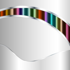 Abstract metallic background with multicolored stripes