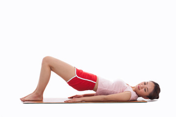 Fototapeta na wymiar Young Asian woman exercise yoga