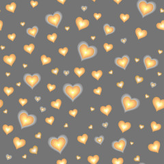 Seamless background with cartoon hearts