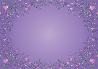 Floral frame with hearts