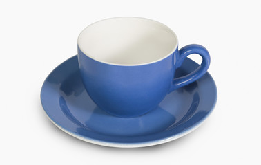 Close-up of a tea cup with a saucer