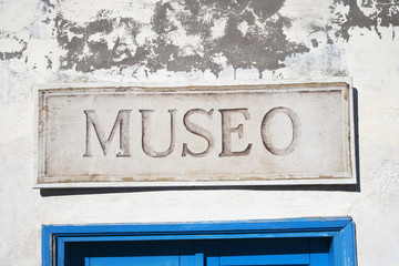 Museum sign, Ponza, Province Of Latina, Lazio, Italy