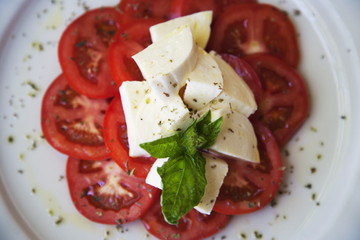 Salad served in a plate, Amalfi, Province Of Salerno, Campania, Italy