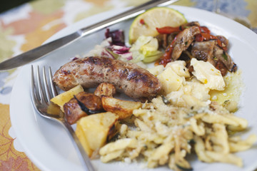 Meal served on a plate, Italy