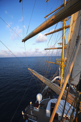 Clipper ship in the sea, Tyrrhenian Sea, Sicily, Italy
