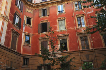 Obraz premium Windows of a house, Rome, Lazio, Italy