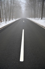 Obraz premium straße im nebel