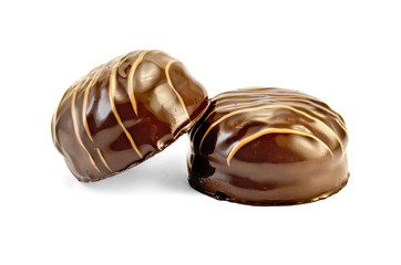 Cake with marshmallow and chocolate