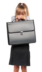 Little girl with briefcase