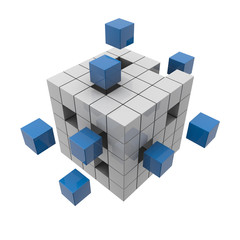 Quader / Block - Struktur: 3D-Grafik / 3D-Illustration