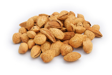 almond nuts on white