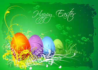 Frohe Ostern mit Bunten Ostereiern