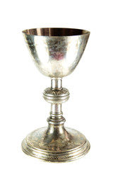 Old Chalice on white background