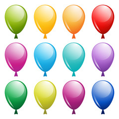 set of bright balloons